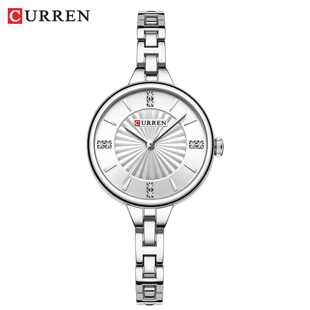 CURREN 9097 Elegant Women's Quartz Watch Luxury Stainless Steel Strap Women's Watch часы женские наручные