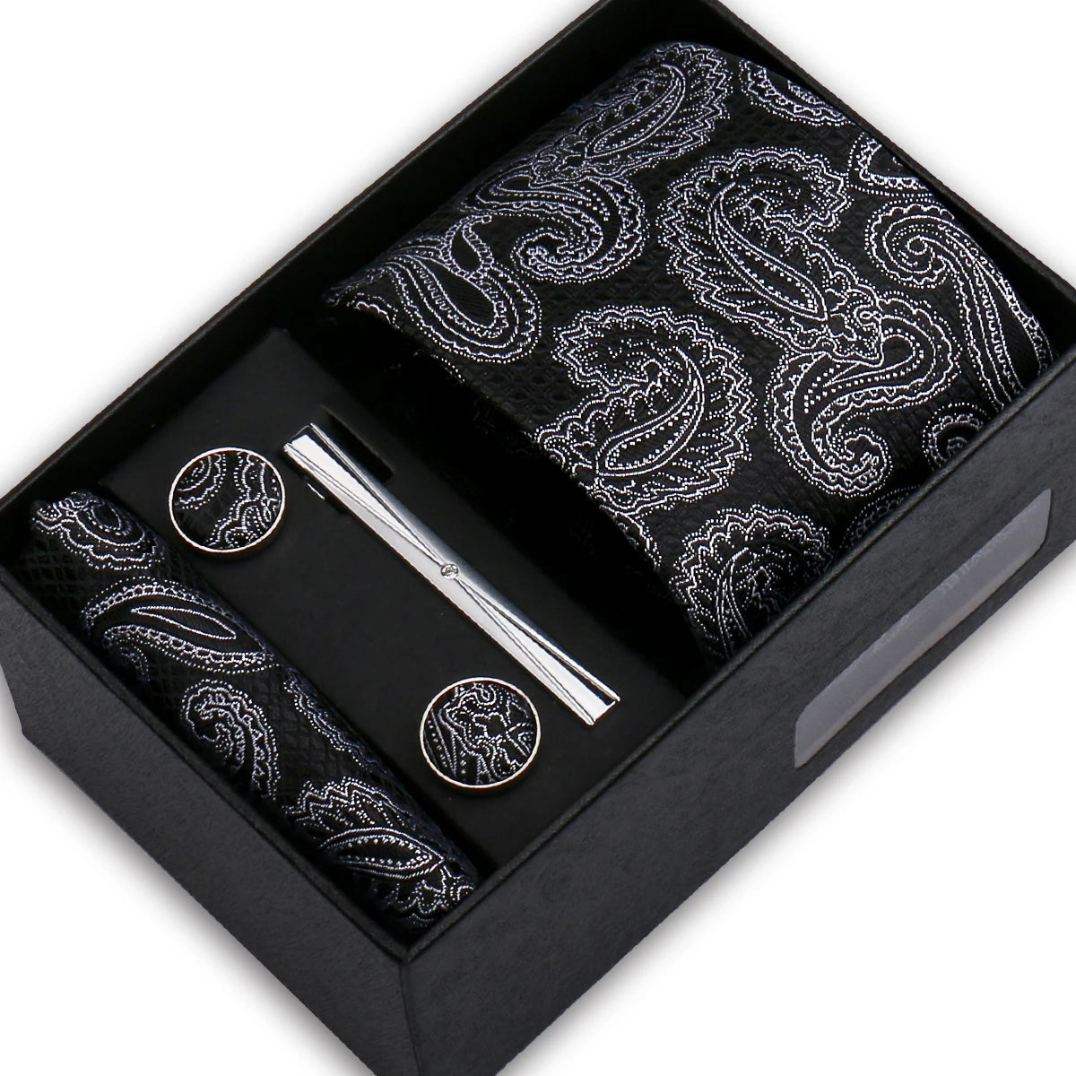 Classic Mens Tie Set Paisley Hanky Cufflinks In Gift Box Jacquard Woven Neckties Set For Men Formal Wedding Fashion Accessories