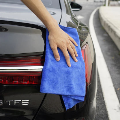 1-20Pcs Soft Microfiber Car Cleaning Towel Drying Cloth Hemming Wash Towel Water Suction Polishing Car Motorcycle Cleaning Tools