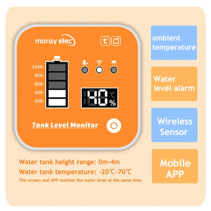 5M ME202RSP Solar Panel Tuya Mobile App Submersible LED Temperature Display Alarm Indicator RemoteTank Liquid Level Sensor