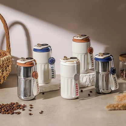Smart Temperature Display Thermos Bottle 450ml 316 Stainless Steel Portable Office Thermal Coffee Mug