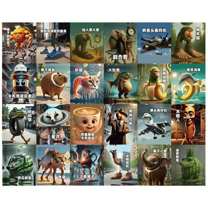 Italian Brainrot Guess Who I Am Game Tung Tung Tung Sahur Tralarero Tralala AI Abstract Animals Puzzle Board Game Cards Gift Toy