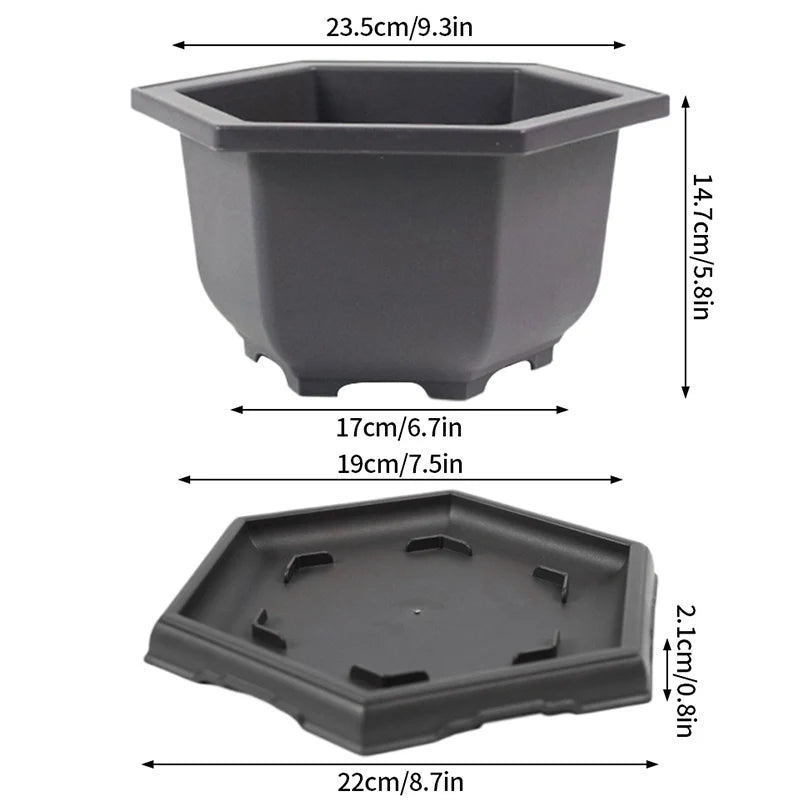 Rectangular Square Flowerpots Imitation Purple Clay Succulent Plants Pots Oval Pots Outdoor Garden Landscape Bonsai Pot Trays