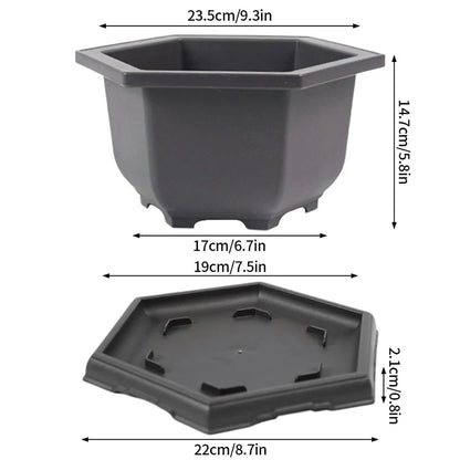 Rectangular Square Flowerpots Imitation Purple Clay Succulent Plants Pots Oval Pots Outdoor Garden Landscape Bonsai Pot Trays