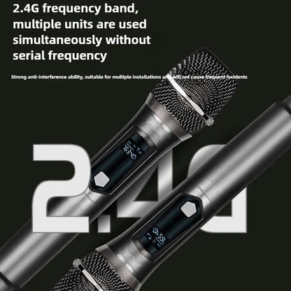 108 One to Two Professional Portable Wireless 2.4g Microphone Dynamic LED Display Noise Cancelling Outdoor Stage Singing Karaoke