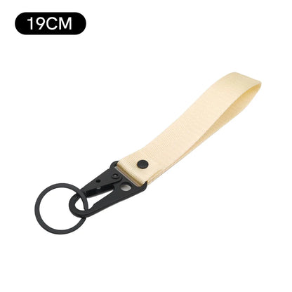 Custom Logo Ribbon Fabric Keychain for Motorcycle Personalize Eagle Beak Motor Car Key Chain Ring Men’s Women’s Webbing Keyring