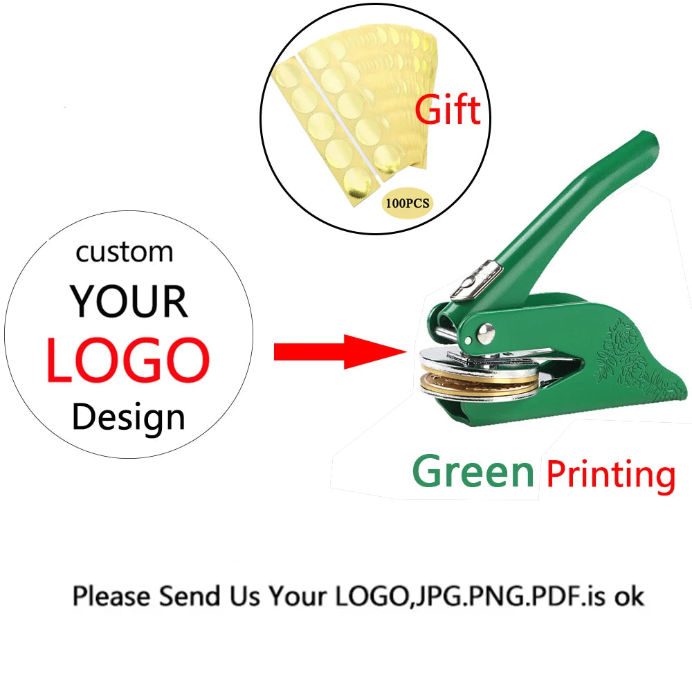 Customized Book Embossed Stamp Personalized Custom LOGO Embosser Seal Wedding Invitation Library Customize Embossing Paper Stamp