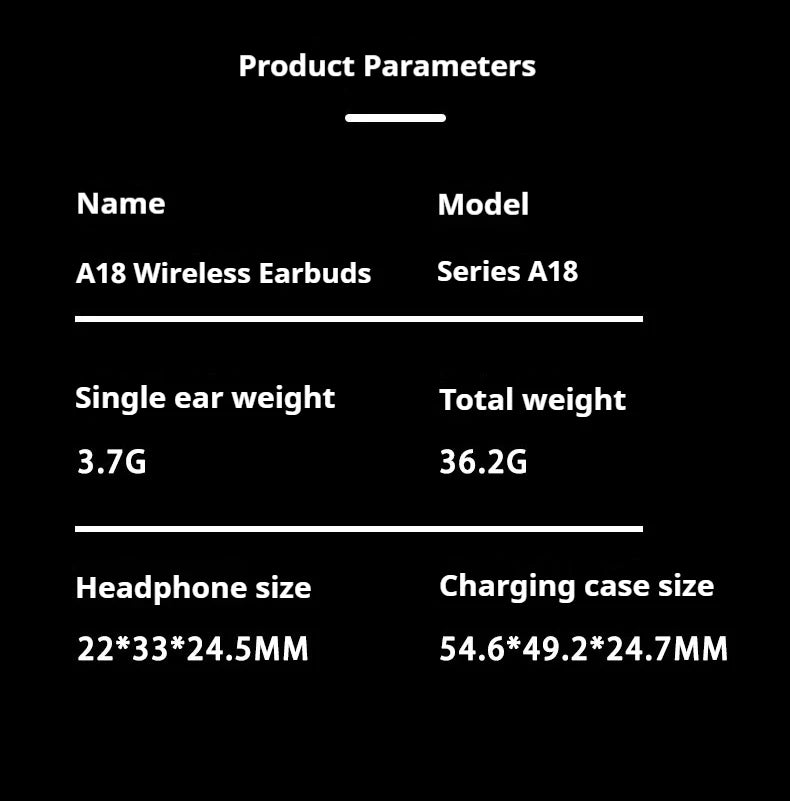 A18 AI Translator Earbuds  164 Languages BT5.4  Noise Cancellation  HD Call   Touch Control  Waterproof