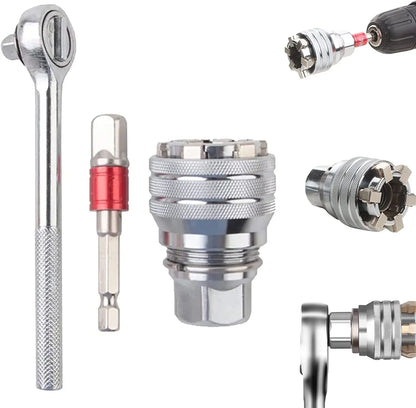 Adjustable Sleeve The Drill Magic Universal Socket Set with Connecting Rod Fits Standard 3/8-3/4'' 10-19mm Drill Adapter Sockets