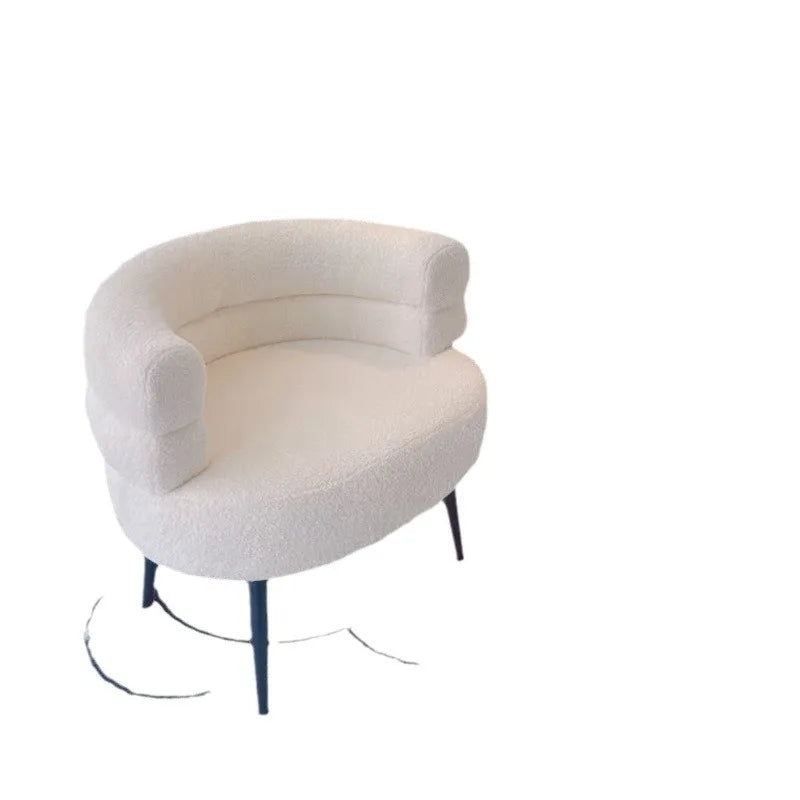 Lazy Sofa Makeup Chair with Lamb Fleece Living Room Light Luxury Balcony Leisure Chair for Comfortable Seating