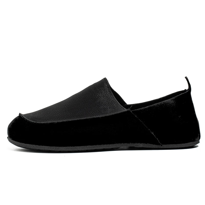 Fashion Mens Casual Shoes Soft Leather Comfort Man Loafers Outdoor Walking Half Slippers Breathable Lazy Driving Shoes Moccasins