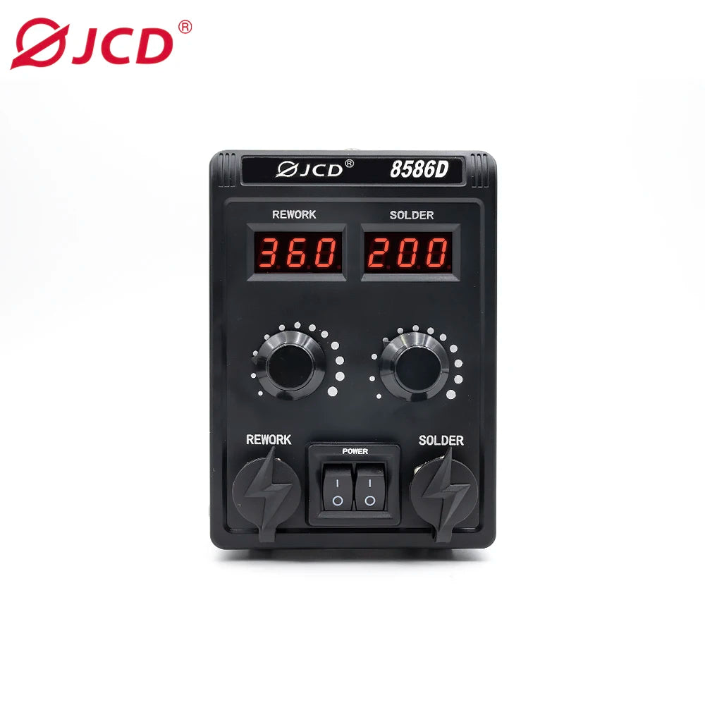 JCD 750W 8586D Soldering Station 2 IN 1 Hot Air Gun LCD Dual Digital Display Electric Soldering Iron SMD Welding Rework Station