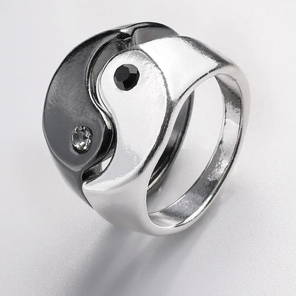 Couple Bracelets Rings Yin Yang Tai Chi Alloy Pendant Adjustable Braid Chain Necklace Matching Lover Bracelet Necklace Earring