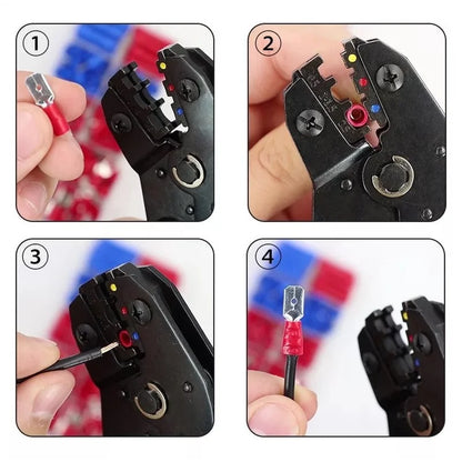 140-1200Pcs Assorted Spade Terminals Insulated Cable Splice Butt Connector Electrical Wire Crimp Ring Fork Set Ring Lugs Kit