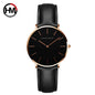 Hannah Martin Hot New Ms Fashion Simple Quartz Movement Watch High Quality Leather Strap Waterproof Lady Watch Relogio Feminino