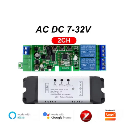 Zigbee Relay Breaker 7-32V 85-250V Switch Module Control Works With Tuya Smart Life App Alexa Google Smartthings Ewelink Hub
