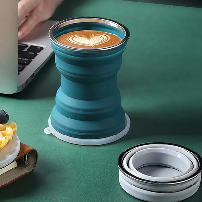 Creative ORIGIN CUP Portable Silicone Folding Cup with Lid Travel Wash Mouth Cup Heat Resistant Water Coffe Cup for Outdoor Camp