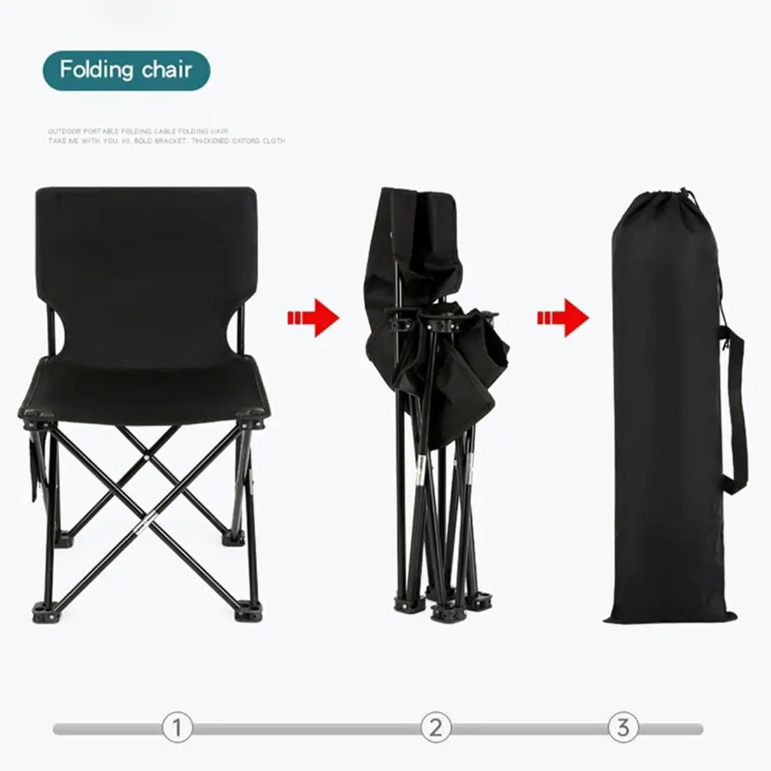 Outdoor Portable Folding Chair Foldable Car Super Durable Material, Integrated Storage Design Convenient to Comfort Camping Gear