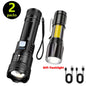 High Strong Power Led Flashlights 2000LM Tactical Torch with Display Light USB Charging Camping Fishing Emergency Zoom Lantern