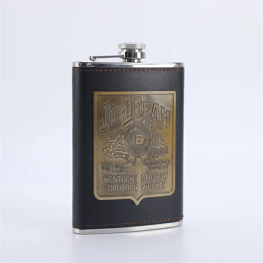 Stainless Steel Wine Bottle with Patch, Outdoor Portable On-the-go Wine Bottle, Small Diameter, High Color