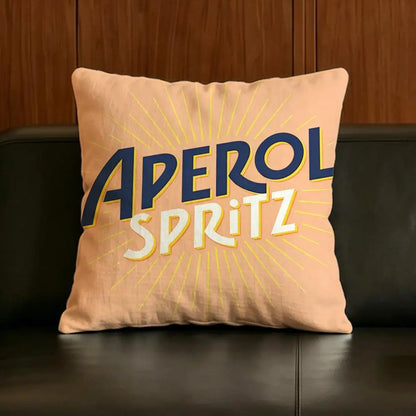 Brand A-Aperol L-Logo S-Spritz Cushion Cover Natural Linen Pillowcase Set, All-in-One Decor for Sofa, Bedroom & Chair