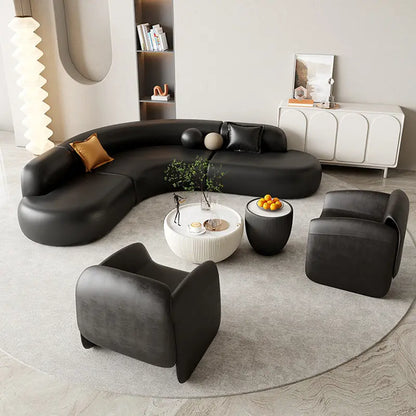 Italian Minimalist Office Sofa Modern High-end Living Room Corner L-shaped Reception Sofa Guest Area Office Furniture FYOS