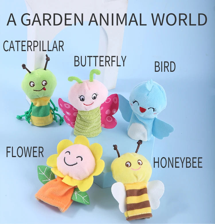 Children Animal Education Dolls Baby Finger Plush Doll kids Hand finger puppets Toy Teaching Aids Boys Girls tell story material