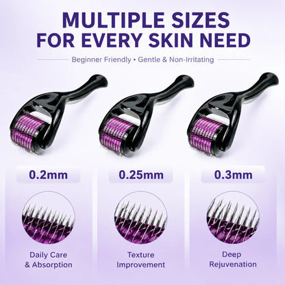 540 Titanium Derma Roller 0.2/0.25/0.3mm Micro Needling Roller for Hair Regrowth Beard Growth Skin Care Anti Aging
