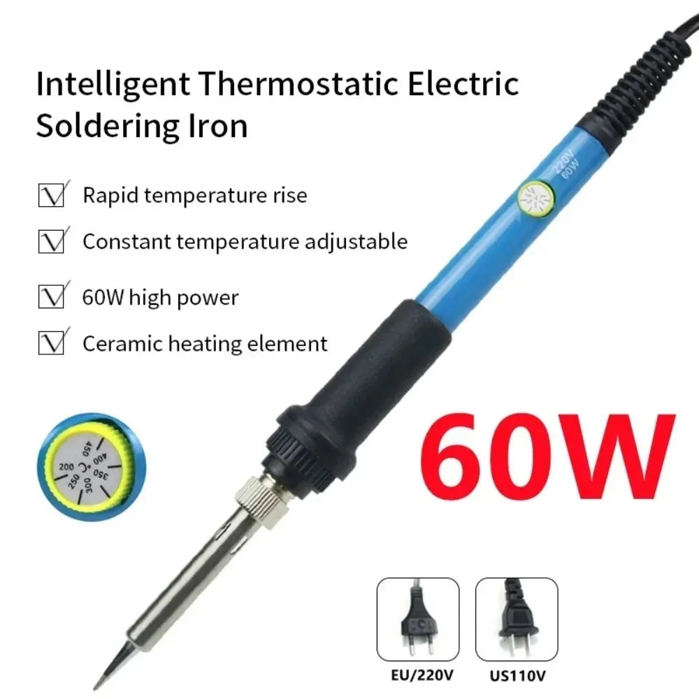 Adjustable Temperature Electric Soldering Iron 60W 220V or 110V Electric Soldering Iron Welding Solder Repair Tool