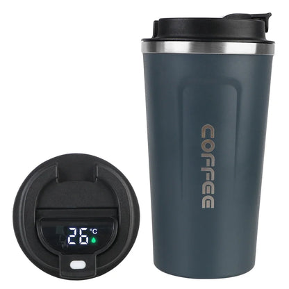 Thermo Cafe Coffee Mug Car Thermos, 380/510ml Leak-Proof Travel Cup for Tea Water Coffee, Double Stainless Steel