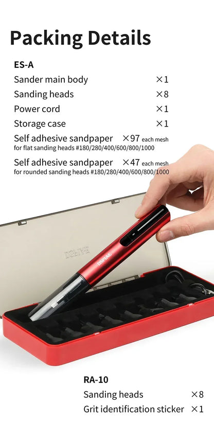 DSPIAE DIY ES-A Plastic Model Electric Reciprocating Sander USB Charge Grinding Pen Sanding Heads Sandpaper Military Craft Tools