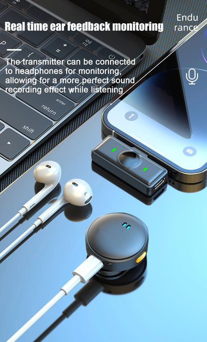 Dual Wireless Lavalier Lapel Professional Microphone Buttonhole Tie Mic Mini For iPhone Android Cell Mobile Phone PC Audio Micro