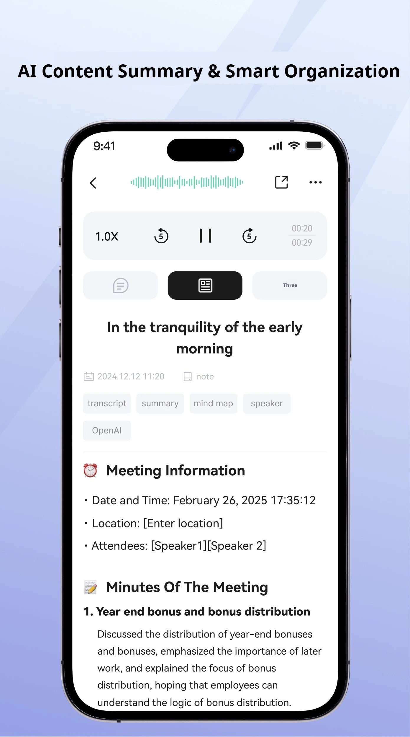 LIGE AI Voice Recorder GPT Intelligent APP Control Audio Mind Map Real Time Transcription Translate Summary Phone Call Recording