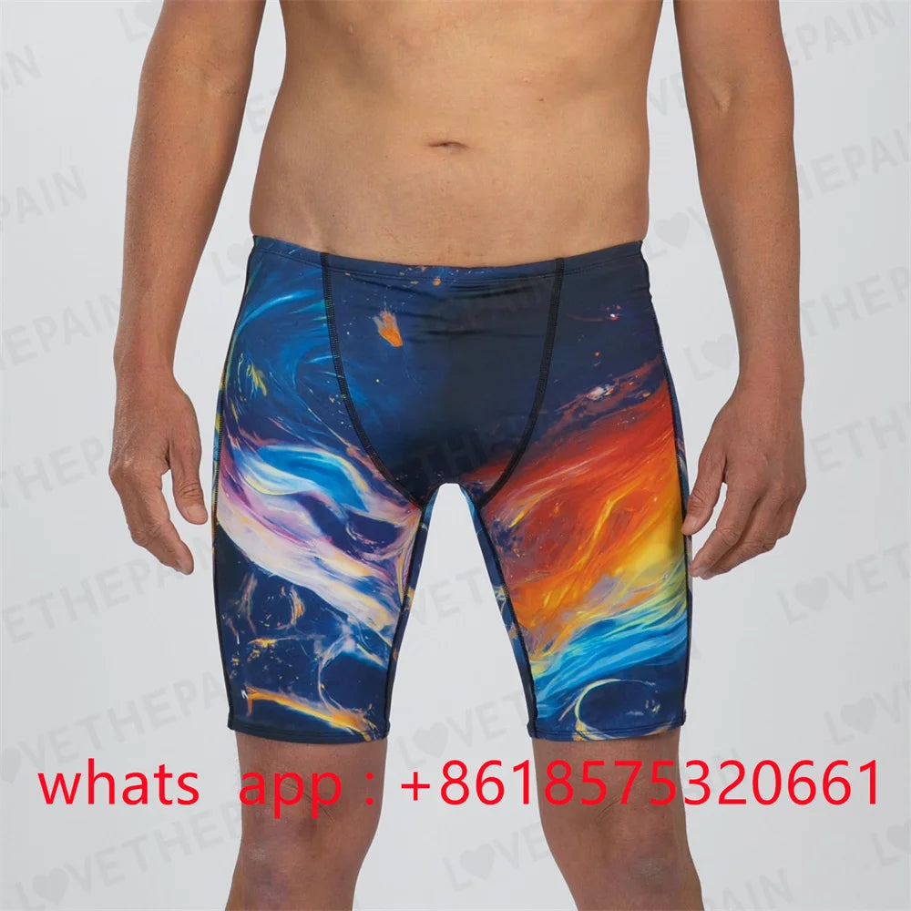 Zootekoi Mens Swimming Trunks Beach Surf Tights Shorts Endurance Athletic Training Quick Dry Jammer Diving Surfing Swimwear 2023