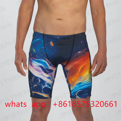 Zootekoi Mens Swimming Trunks Beach Surf Tights Shorts Endurance Athletic Training Quick Dry Jammer Diving Surfing Swimwear 2023