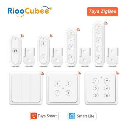 RiooCubee Zigbee EU Multi-Button Scene Switch Tuya Smart Life App Remote Control Smart Home Scene Linkage Control Home Assistant