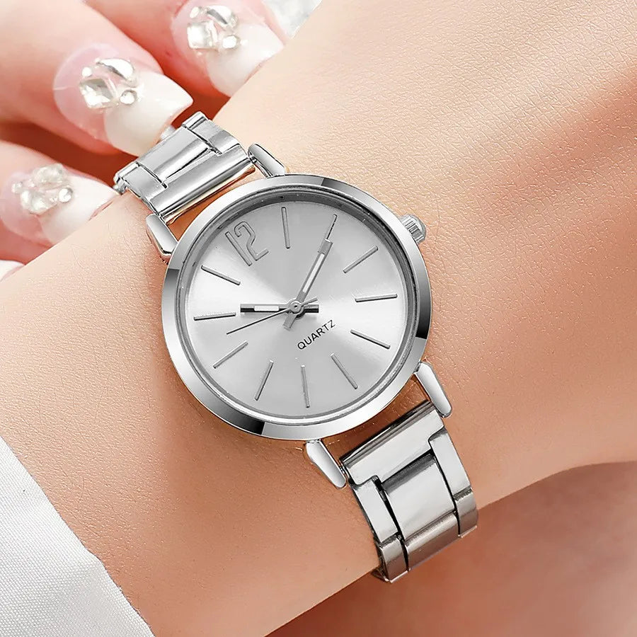 2PCS/Set Fashion Women Watches Small Dial Quartz Watch Luxury Ladies Wristwatch Bracelets Set Reloj Mujer