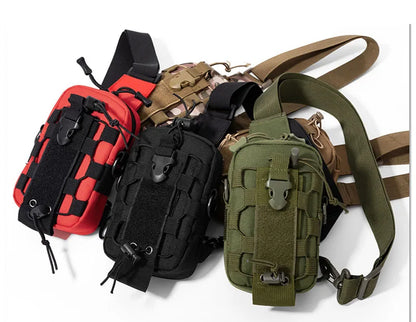 Outdoor Water Bottle Waist Bag Phone Crossbody Storage Pouch Camping Cycling Chest Bag Multifunctional Tactical Chest Bag Men's