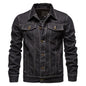 2025 Autumn Men Solid Denim Jackets Fashion Motorcycle Vintage Jeans Jackets Hommes Slim Fit Cotton Casual Black Blue Coats