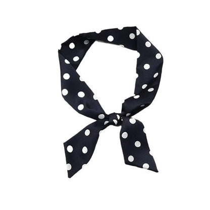 2025 Brand Design Dot Pattern Women Scarf Luxury Silk Scarf Fashion Hair Headband Foulard Skinny Bag Scarves Neckerchief