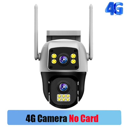 V380Pro 8MP 4G WiFi Dual Lens Dual Screen PTZ Camera IP66 Waterproof Human Detection Security Cam