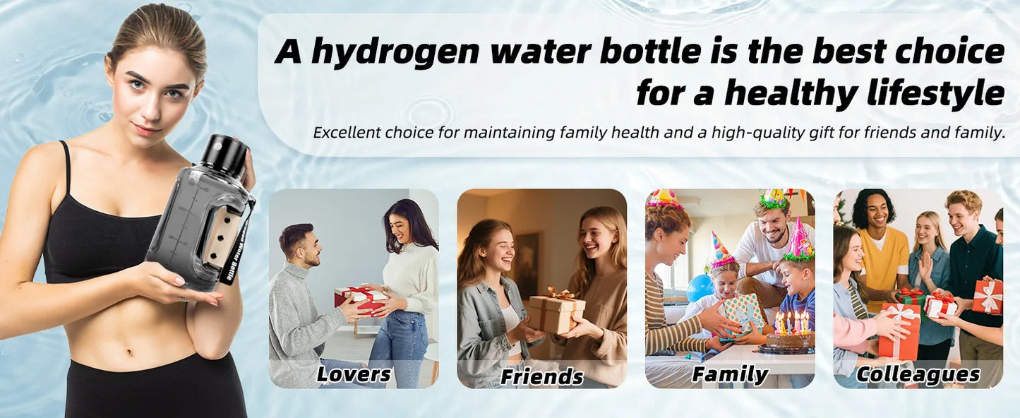 Hydrogen Water Bottle 1.5L Portable Hydrogen Rich Water Generator Large Capacity Sports Cup for Gym Outdoor Fitness