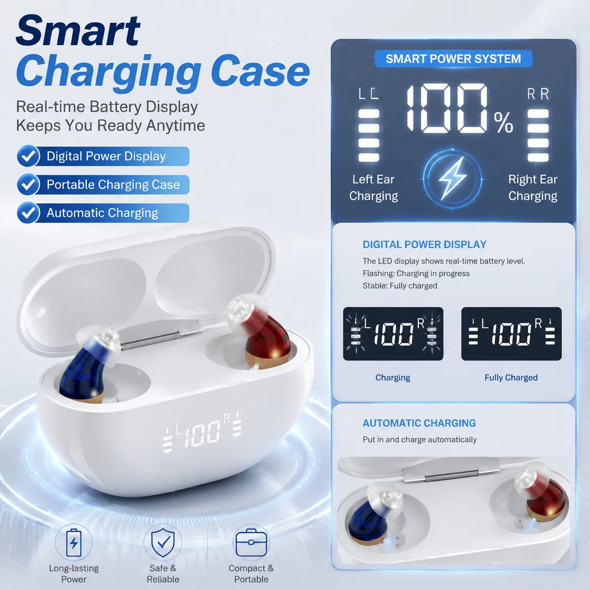 16 Channel Digital Hearing Aids APP Control Rechargeable Invisible Sound Amplifier Adjustable for Seniors Hearing Aids Audifonos