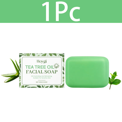 HOYGI Tea Tree Oil Soap Moisturizing Exfoliate Relieve Cleansing Soap Facial Cleansing Oil Control Moisturize Face Wash Skincare