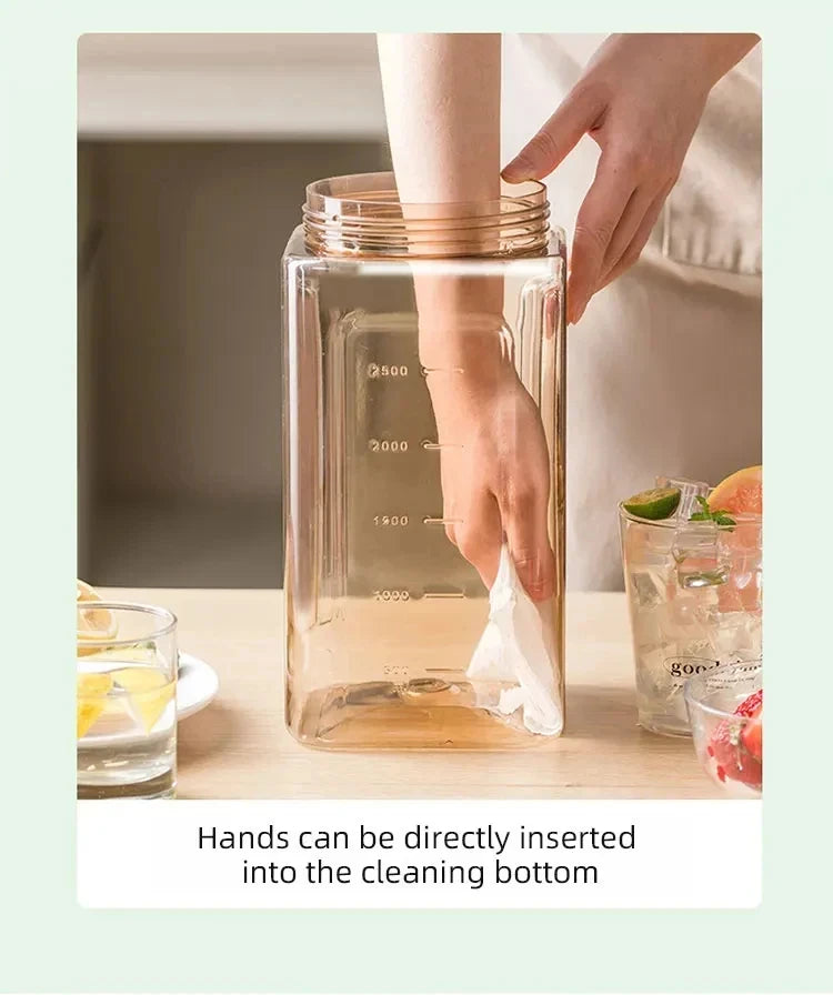 2.3/3.5l Refrigerator Cold Water Bottle With Faucet Large Iced Beverage Dispenser Beverage Juice Dispenser Kitchen Drinkware