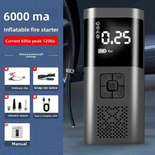 3-in-1 Wireless Car Inflator - Handheld Jump Starter & Power Bank for Car, Home & E-Bike