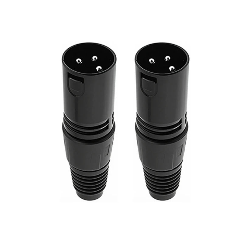2PCS XLR 3Pin Male/Female Microphone Audio Cable Plug Connector Cannon MIC Cable Terminal Black Silver Microphone Plug