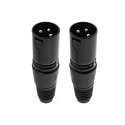 2PCS XLR 3Pin Male/Female Microphone Audio Cable Plug Connector Cannon MIC Cable Terminal Black Silver Microphone Plug