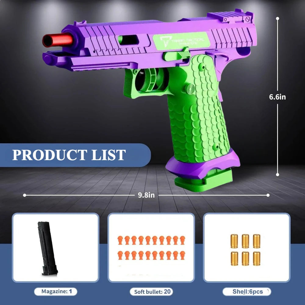 2011/SIG17 Shell Ejceting Toy Gun Model Automatic Continuous Firing Soft Bullet Empty Hanging Airsoft Birthday Gifts for Boys