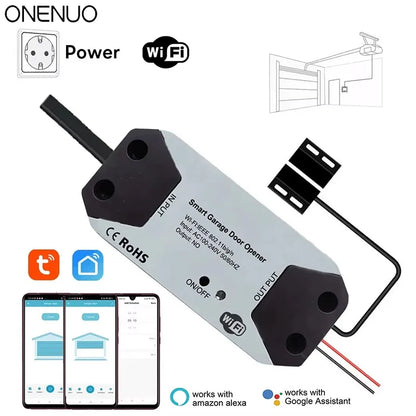 Tuya WiFi Switch Garage Door Controller Smart Door Opener Work with Alexa Google Home Smart Life Tuya APP Control No Hub Require